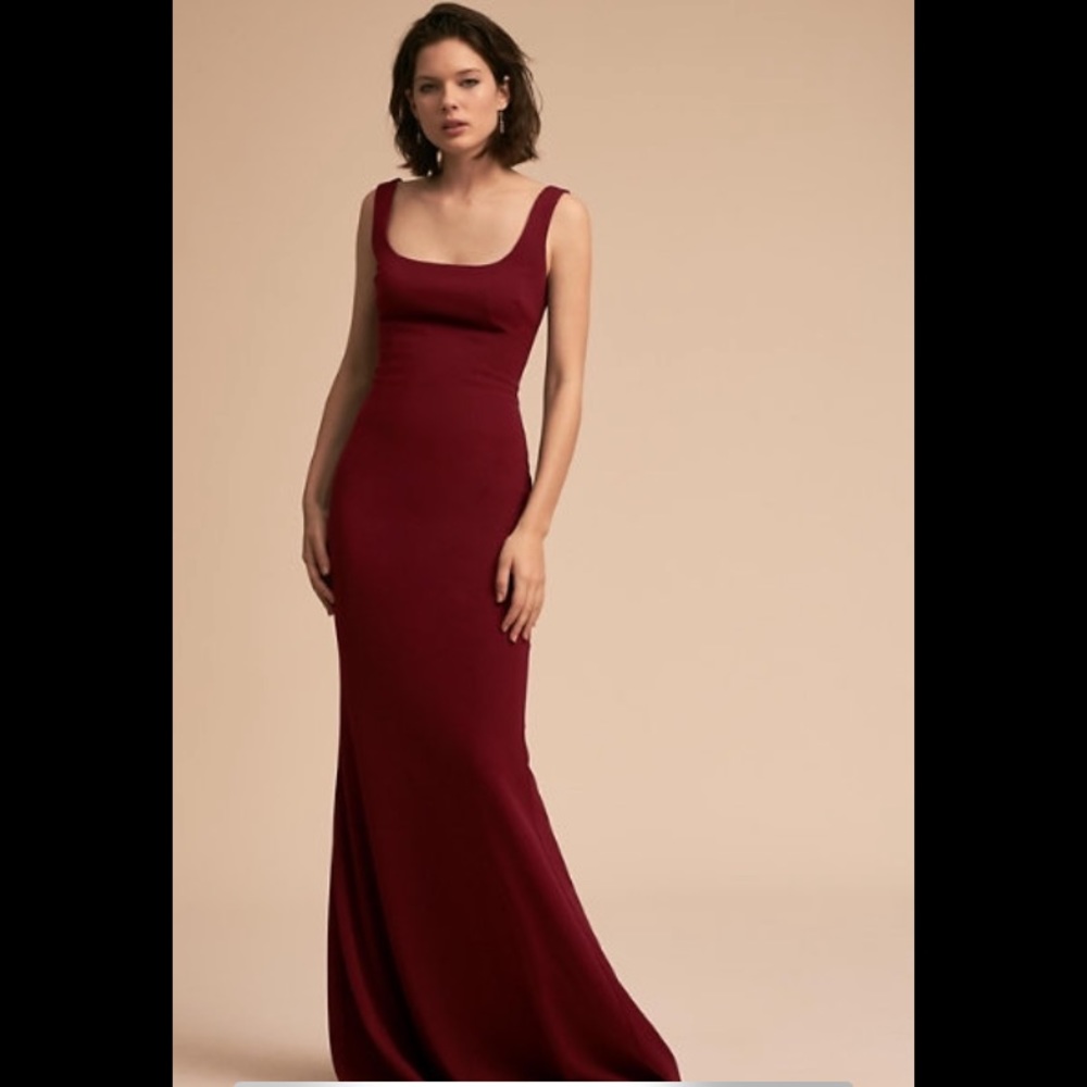 BHLDN LUCY DRESS — BORDEAUX COLOR
